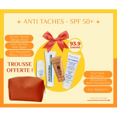 Écran Beige rosé + Déo + Gel nettoyant + Trousse -Phytèal