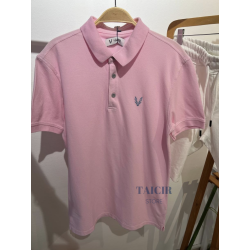 Polo LUPO Rose Pastel à Col Logo Brodé