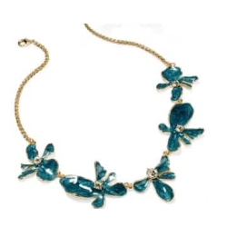 Collier fleur bleu turquoise
