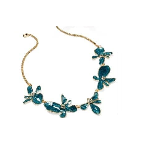 Collier fleur bleu turquoise