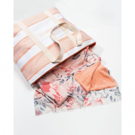 Serviette - paréo fleuri